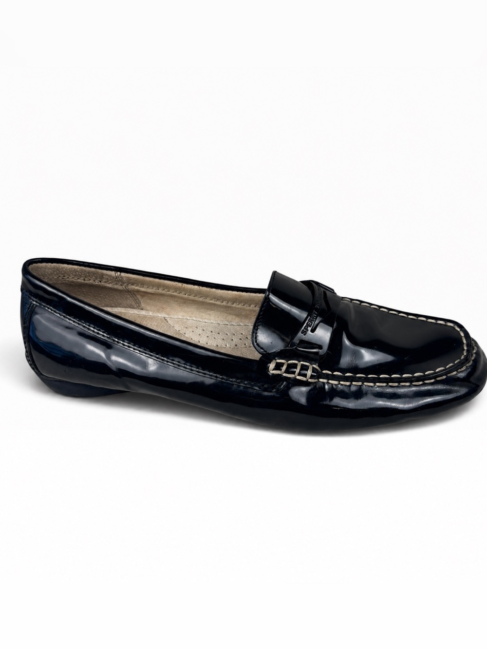 Sperry Black Patent Leather Loafers Women’s Size 10 Slip-On Penny Loafer